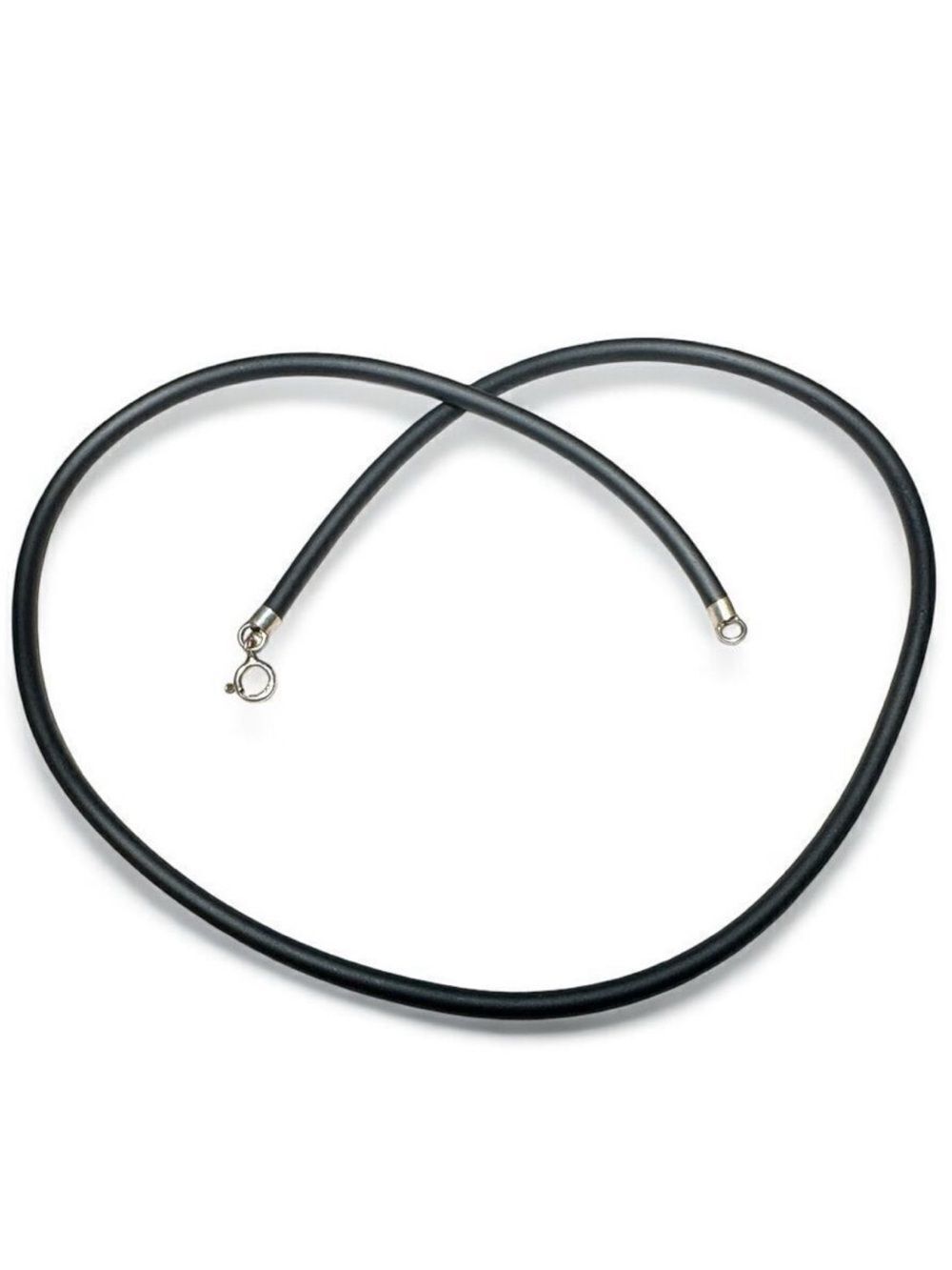 14.5” Black Cord Necklace - Minimalist | Unisex 925 Silver Clasp | Pendant Ready
